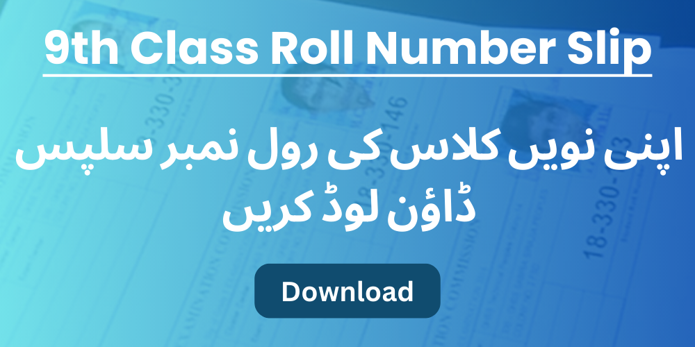 9th Class Roll Number Slip 2025